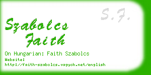 szabolcs faith business card